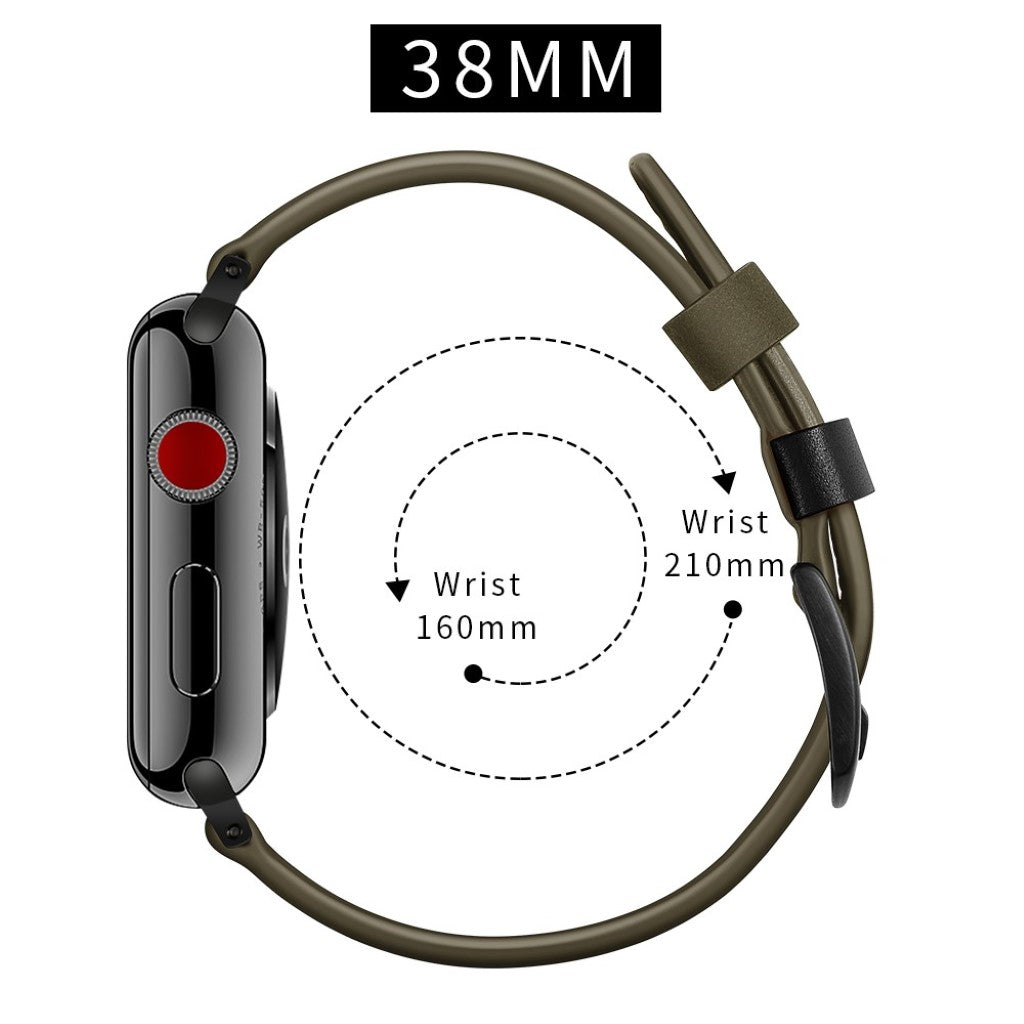Mega godt Apple Watch Series 5 40mm Ægte læder Rem - Grøn#serie_2
