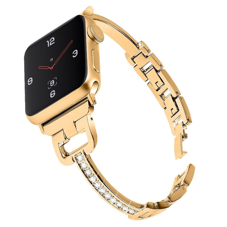 Flot Apple Watch Series 5 40mm Metal og Rhinsten Rem - Guld#serie_3