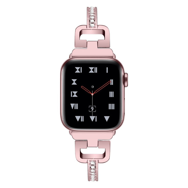 Flot Apple Watch Series 5 40mm Metal og Rhinsten Rem - Pink#serie_4