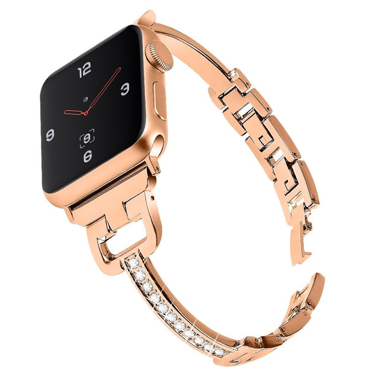 Flot Apple Watch Series 5 40mm Metal og Rhinsten Rem - Pink#serie_5