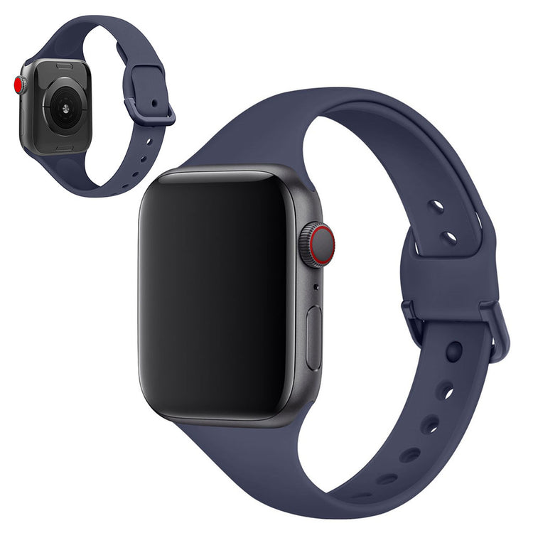 Meget holdbart Apple Watch Series 5 40mm Silikone Rem - Blå#serie_10