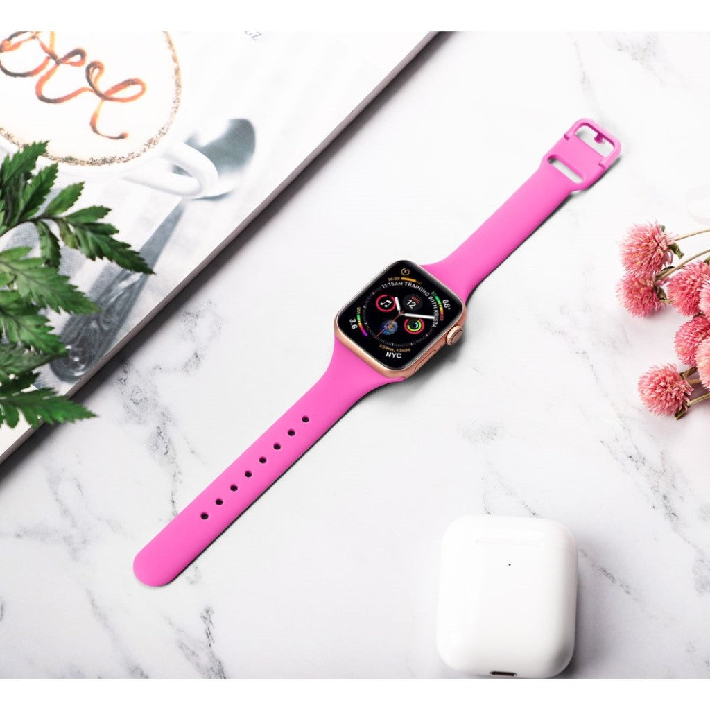 Meget holdbart Apple Watch Series 5 40mm Silikone Rem - Pink#serie_4