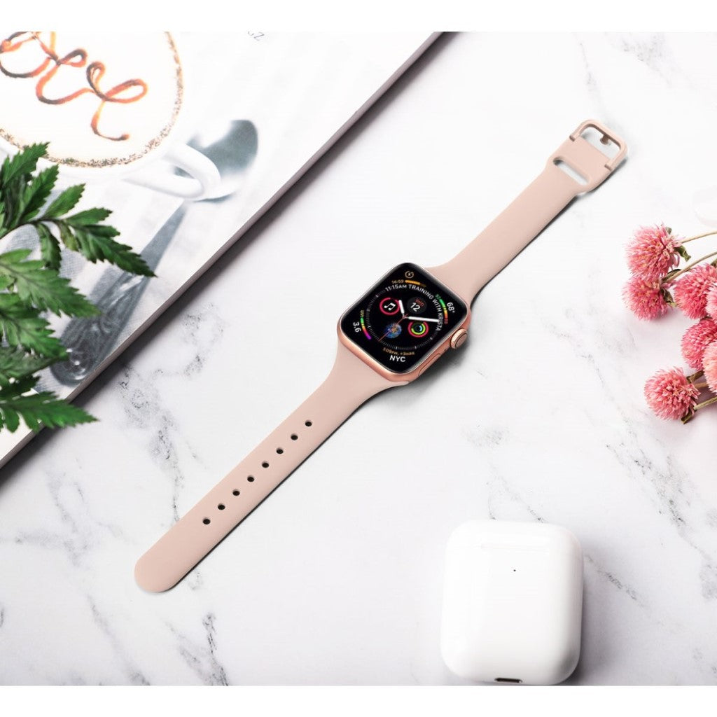 Meget holdbart Apple Watch Series 5 40mm Silikone Rem - Pink#serie_5