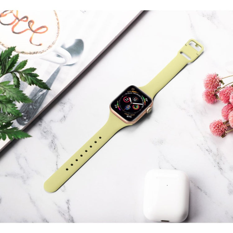 Meget holdbart Apple Watch Series 5 40mm Silikone Rem - Gul#serie_6
