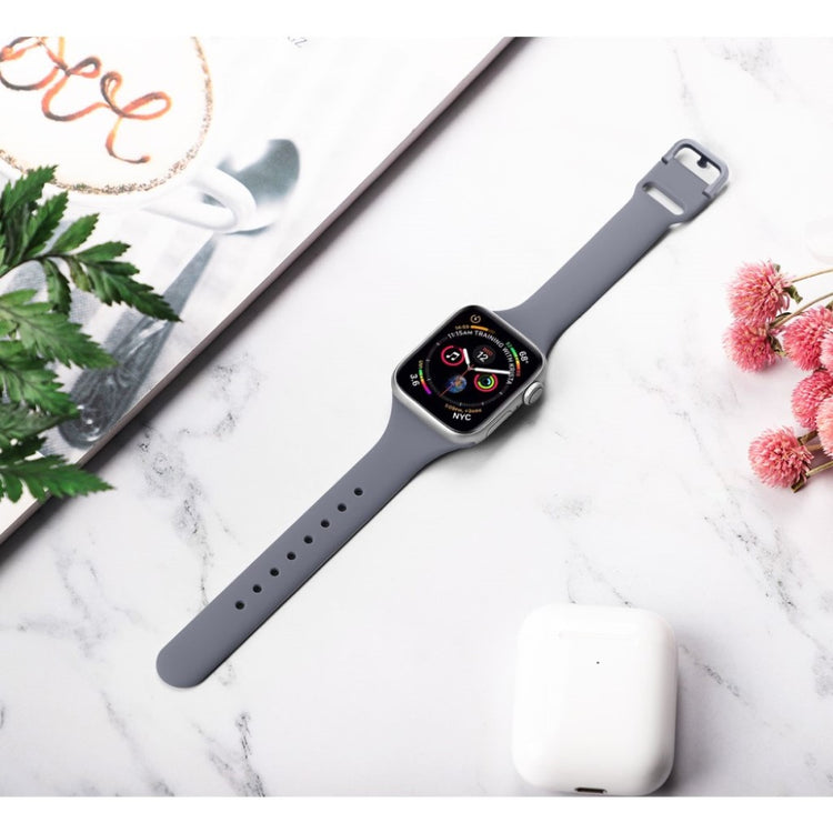 Meget holdbart Apple Watch Series 5 40mm Silikone Rem - Sort#serie_9