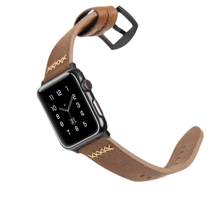 Meget elegant Apple Watch Series 5 40mm Ægte læder Rem - Brun#serie_1