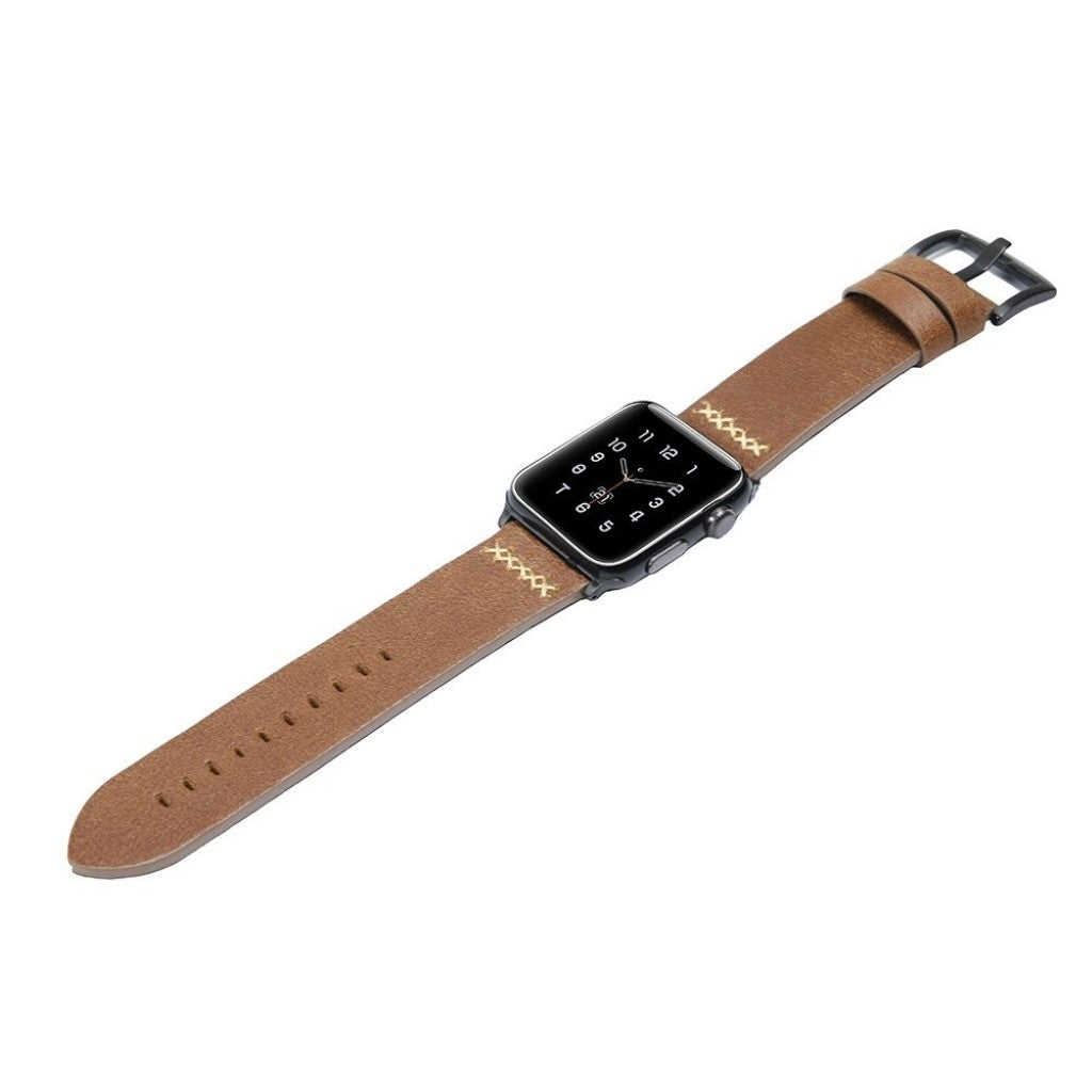 Meget elegant Apple Watch Series 5 40mm Ægte læder Rem - Brun#serie_1