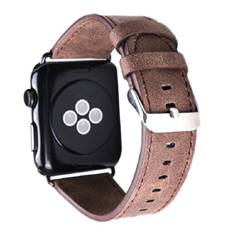 Flot Apple Watch Series 5 40mm Ægte læder Rem - Brun#serie_2