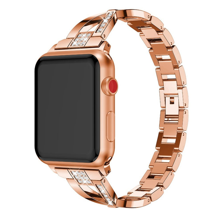 Mega fint Apple Watch Series 5 40mm Metal og Rhinsten Rem - Pink#serie_2