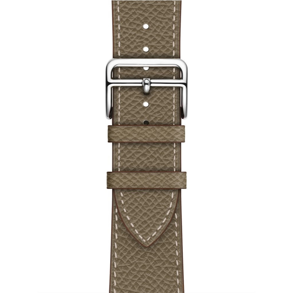 Meget skøn Apple Watch Series 5 40mm Ægte læder Rem - Sølv#serie_1
