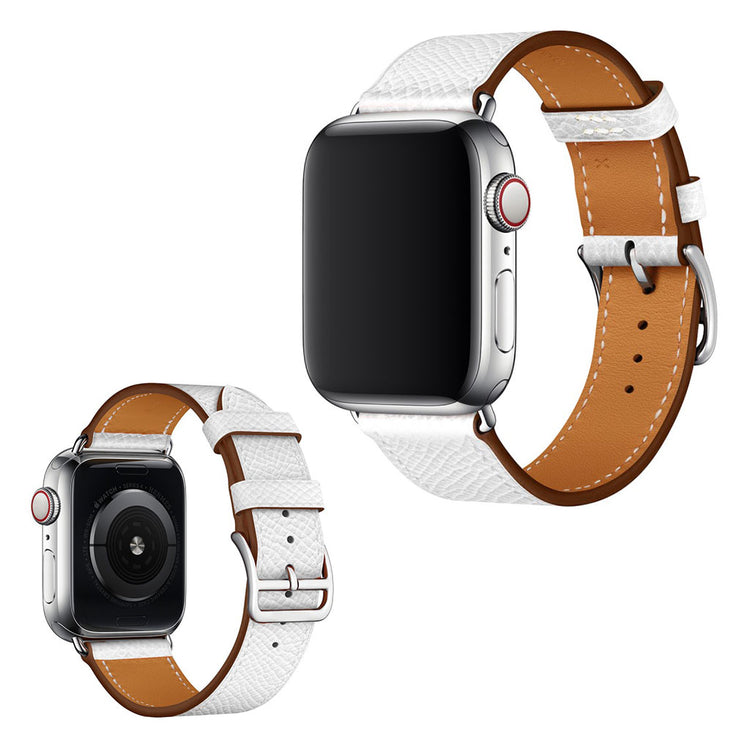 Meget skøn Apple Watch Series 5 40mm Ægte læder Rem - Hvid#serie_2