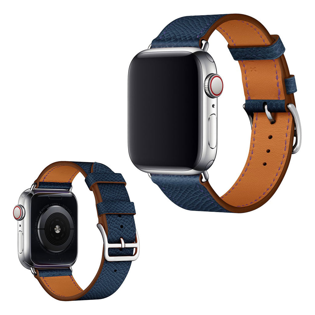 Meget skøn Apple Watch Series 5 40mm Ægte læder Rem - Blå#serie_5
