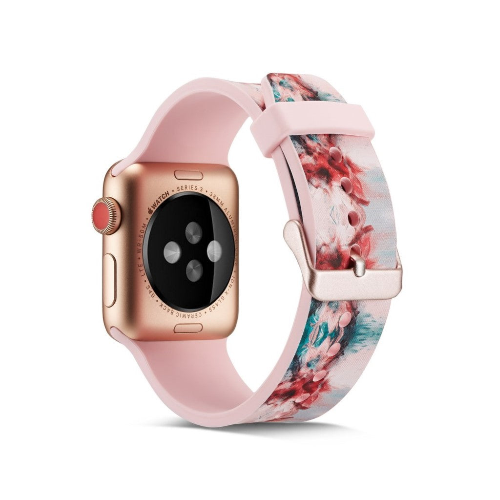 Helt vildt godt Apple Watch Series 5 40mm Silikone Rem - Pink#serie_10