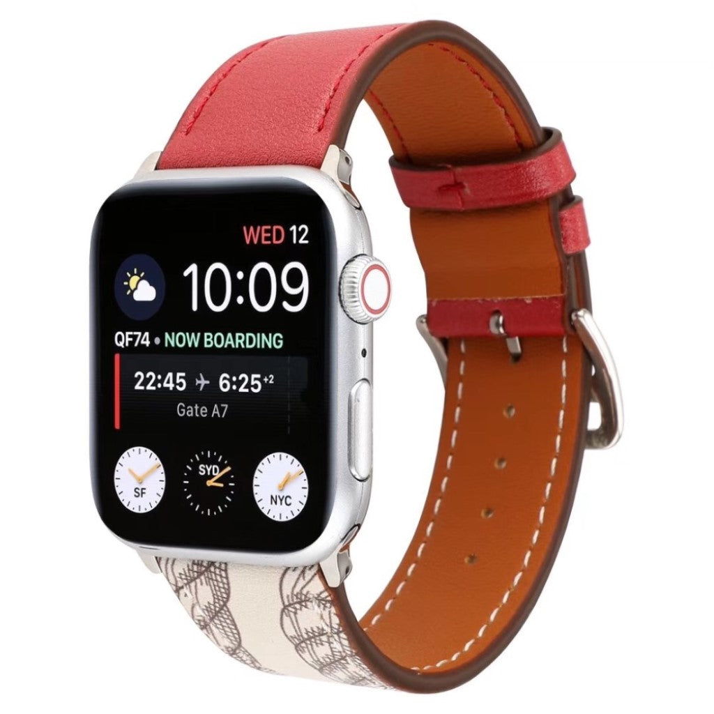 Meget fantastisk Apple Watch Series 5 40mm Ægte læder Rem - Rød#serie_2
