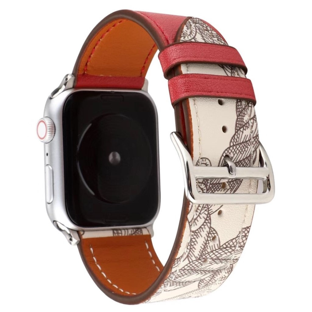 Meget fantastisk Apple Watch Series 5 40mm Ægte læder Rem - Rød#serie_2