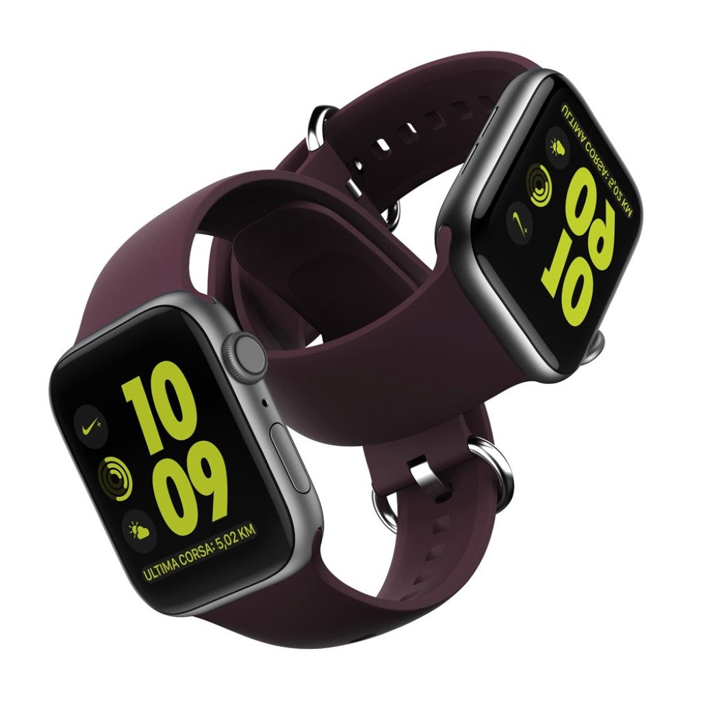 Rigtigt hårdfør Apple Watch Series 5 40mm Silikone Rem - Rød#serie_3
