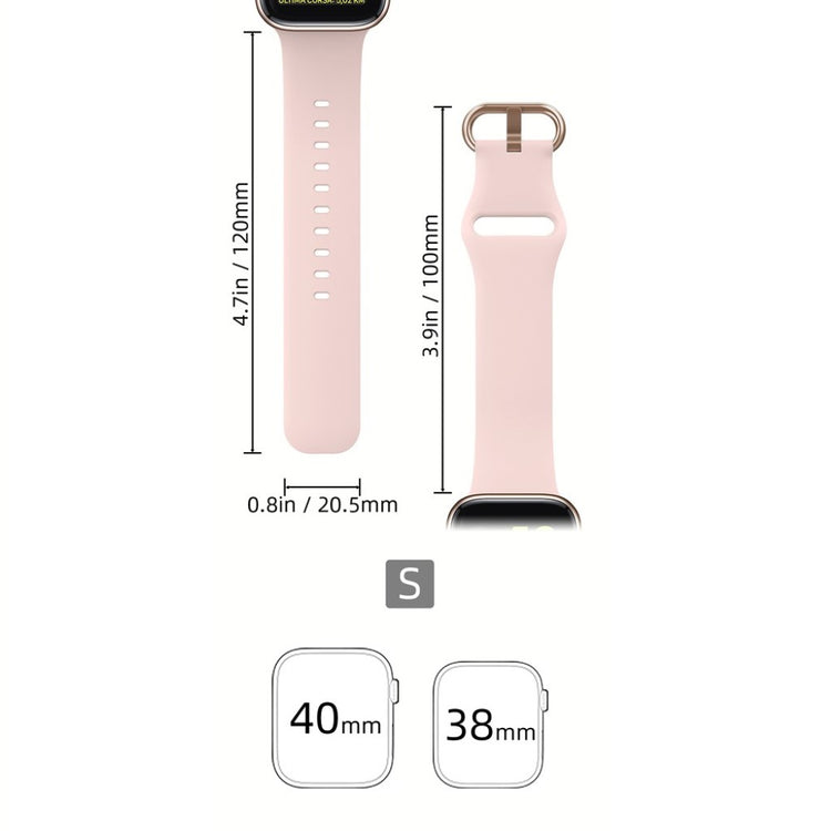 Rigtigt hårdfør Apple Watch Series 5 40mm Silikone Rem - Pink#serie_4