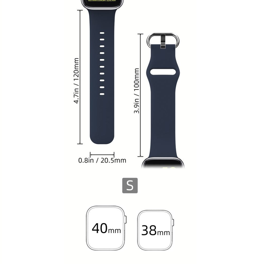Rigtigt hårdfør Apple Watch Series 5 40mm Silikone Rem - Blå#serie_5