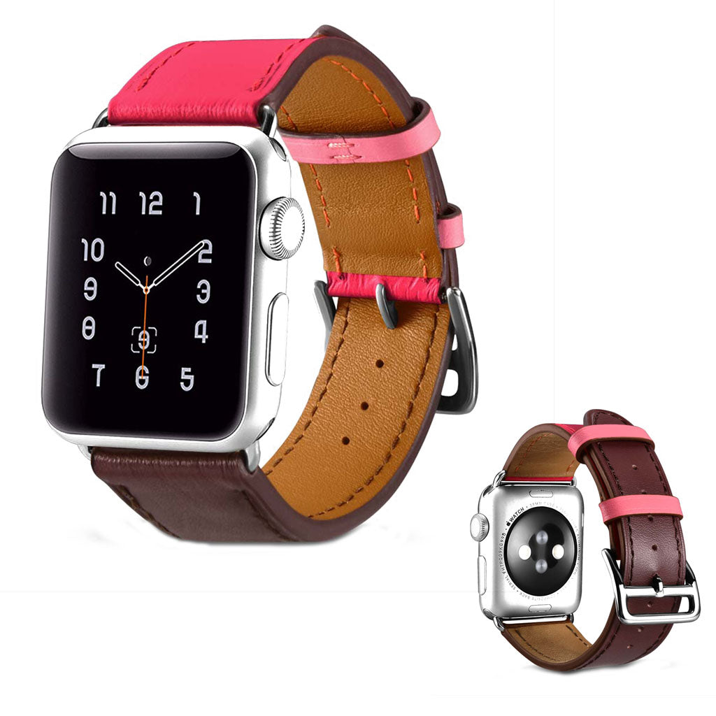 Helt vildt hårdfør Apple Watch Series 5 40mm Ægte læder Rem - Brun#serie_2