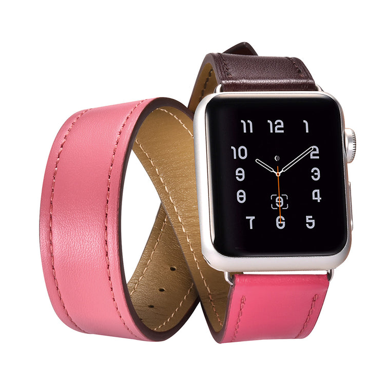 Rigtigt elegant Apple Watch Series 5 40mm Ægte læder Rem - Pink#serie_1