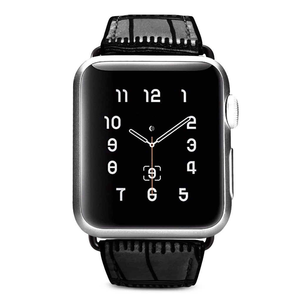 Elegant Apple Watch Series 5 40mm Ægte læder Rem - Sort#serie_1