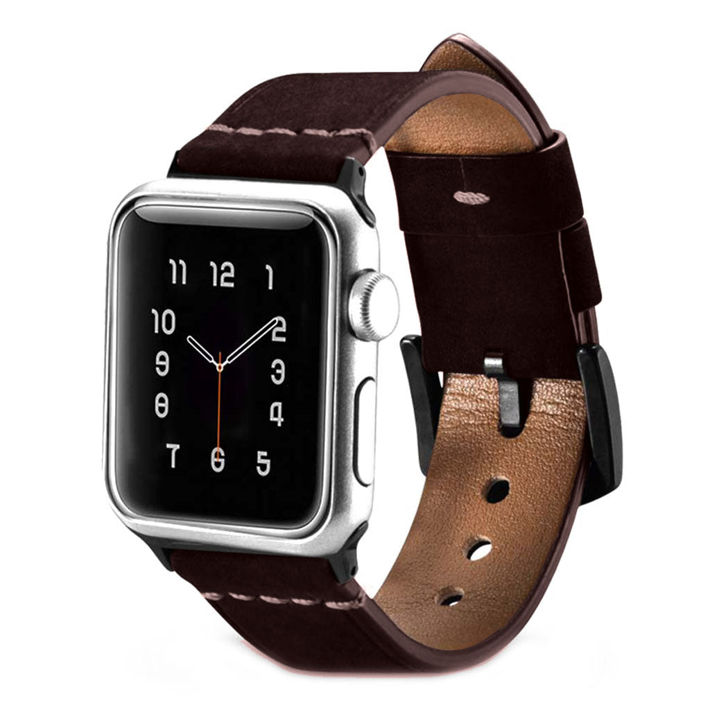 Elegant Apple Watch Series 5 40mm Ægte læder Rem - Brun#serie_2