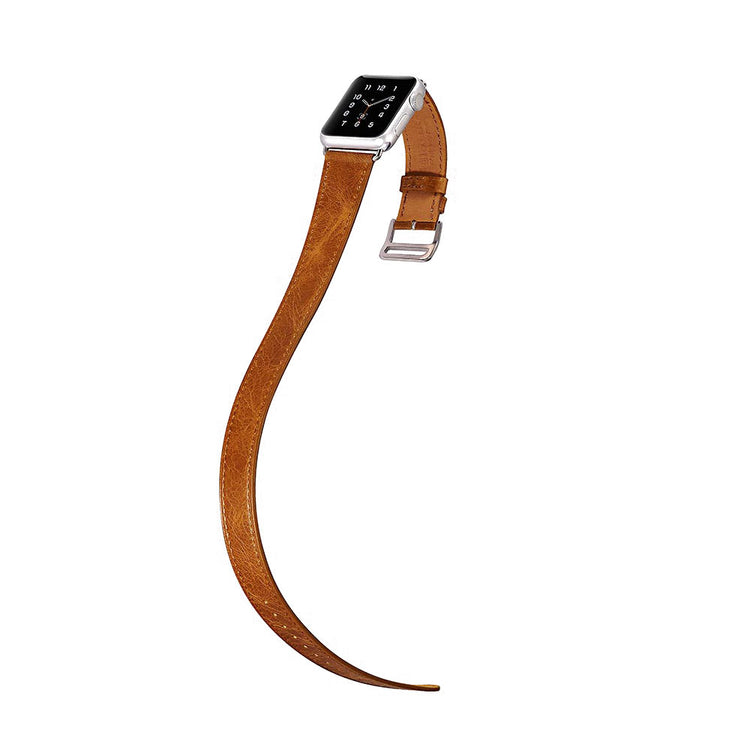 Udsøgt Apple Watch Series 5 40mm Ægte læder Rem - Orange#serie_3