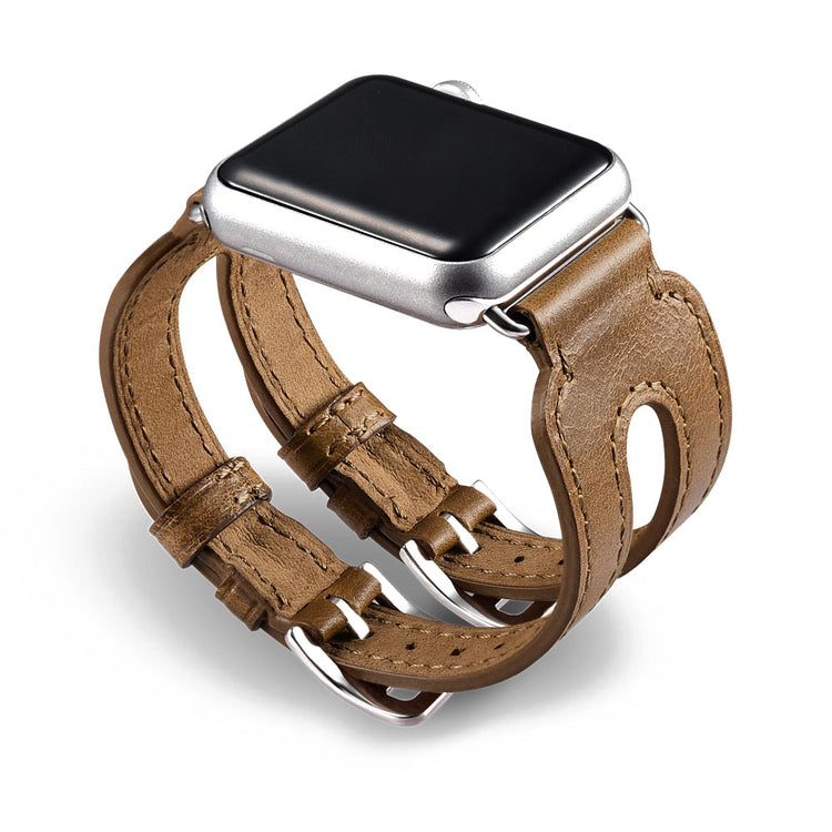 Helt vildt fint Apple Watch Series 5 40mm Ægte læder Rem - Brun#serie_2