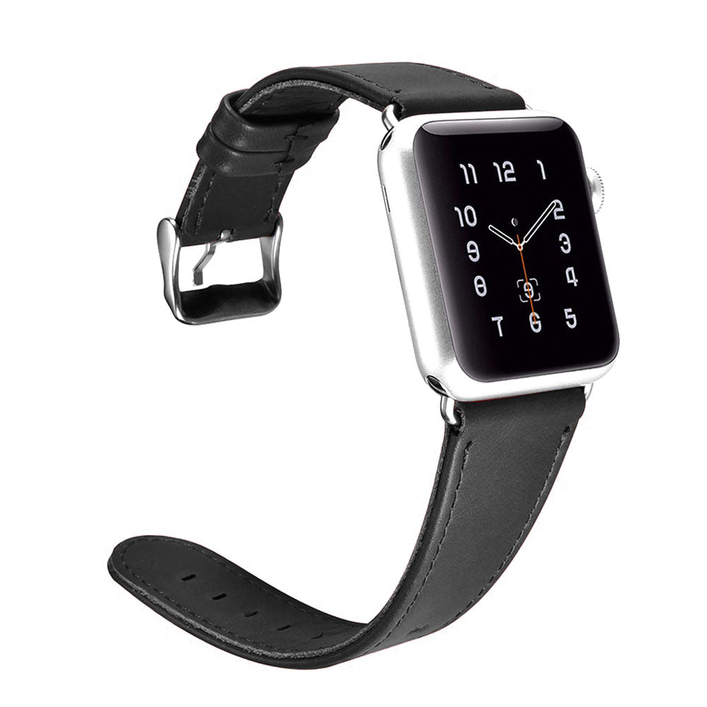 Smuk Apple Watch Series 5 40mm Ægte læder Rem - Sort#serie_1