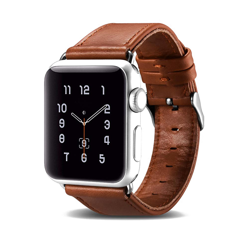 Smuk Apple Watch Series 5 40mm Ægte læder Rem - Brun#serie_2