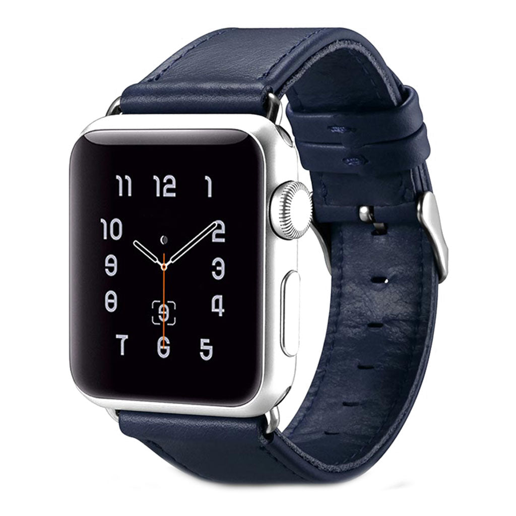 Smuk Apple Watch Series 5 40mm Ægte læder Rem - Blå#serie_3