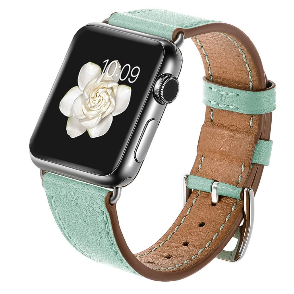 Meget sejt Apple Watch Series 5 40mm Ægte læder Rem - Grøn#serie_2