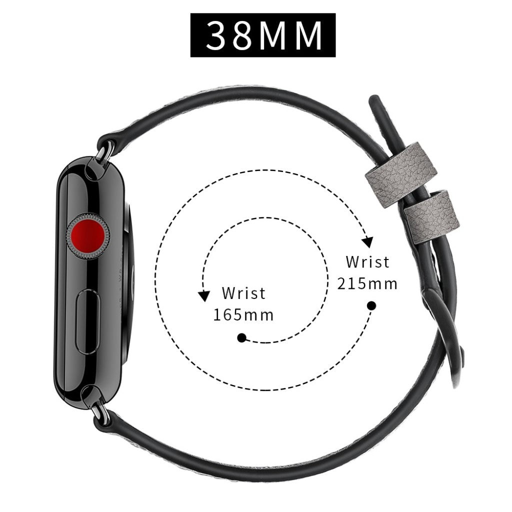  Apple Watch Series 5 40mm / Apple Watch 40mm Ægte læder Rem - Sølv#serie_5