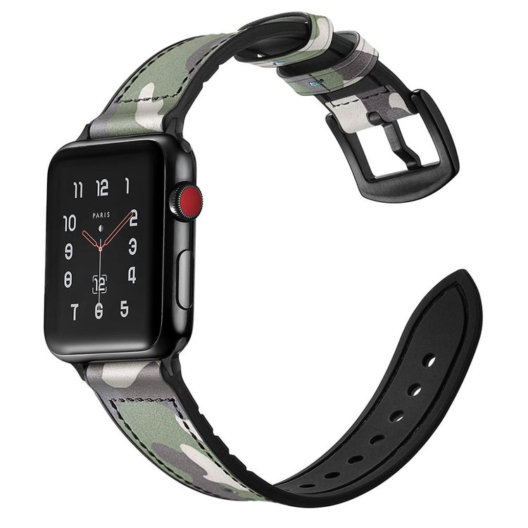  Apple Watch Series 5 40mm / Apple Watch 40mm Ægte læder Rem - Grøn#serie_4