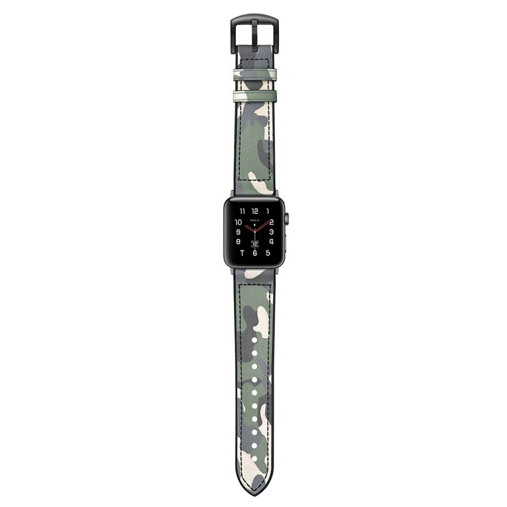  Apple Watch Series 5 40mm / Apple Watch 40mm Ægte læder Rem - Grøn#serie_4