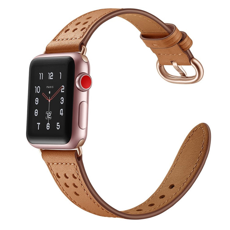  Apple Watch Series 5 40mm / Apple Watch 40mm Ægte læder Rem - Brun#serie_1