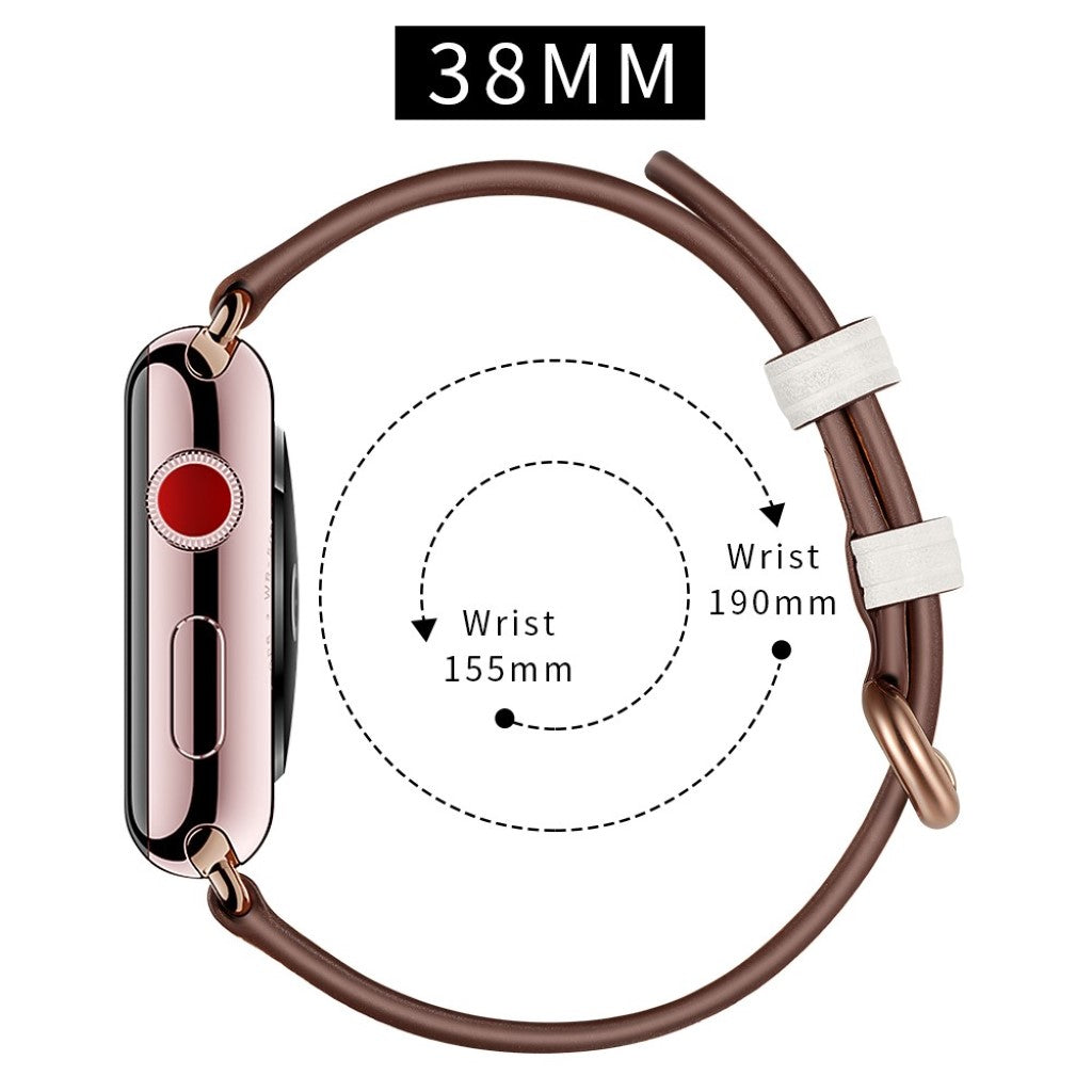  Apple Watch Series 5 40mm / Apple Watch 40mm Ægte læder Rem - Hvid#serie_4