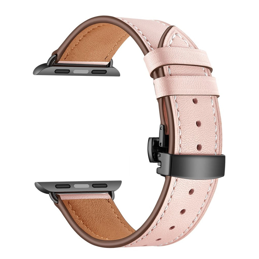  Apple Watch Series 5 40mm / Apple Watch 40mm Ægte læder Rem - Pink#serie_14