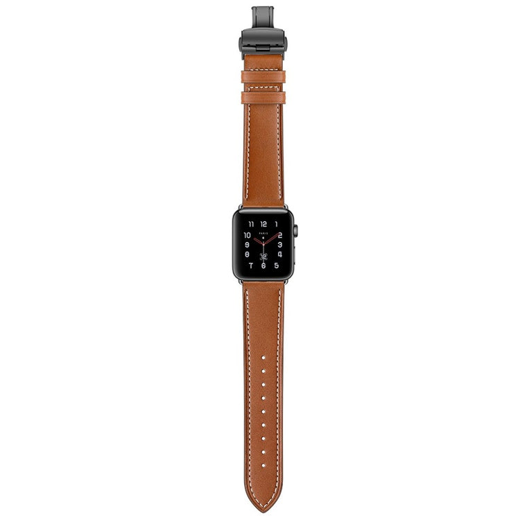  Apple Watch Series 5 40mm / Apple Watch 40mm Ægte læder Rem - Brun#serie_17