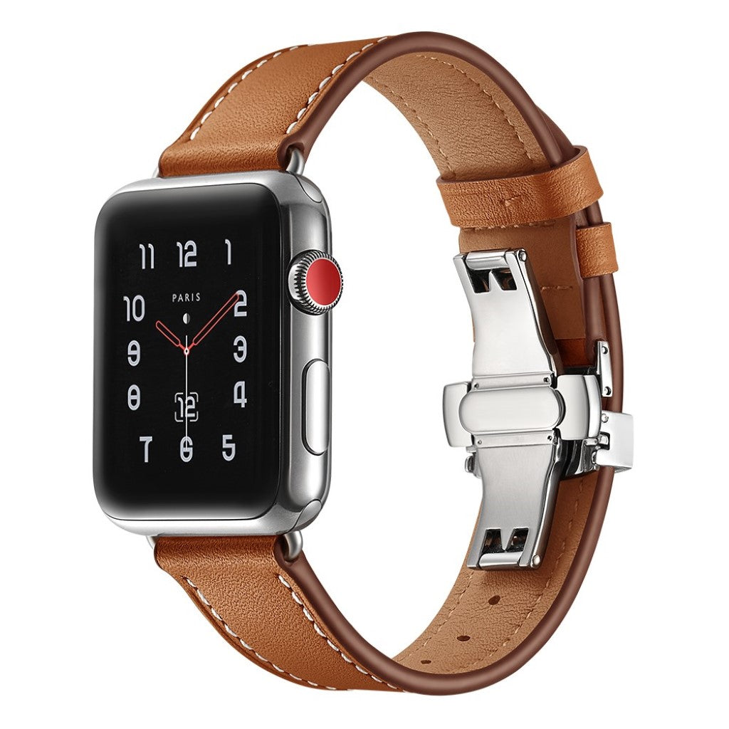  Apple Watch Series 5 40mm / Apple Watch 40mm Ægte læder Rem - Brun#serie_5