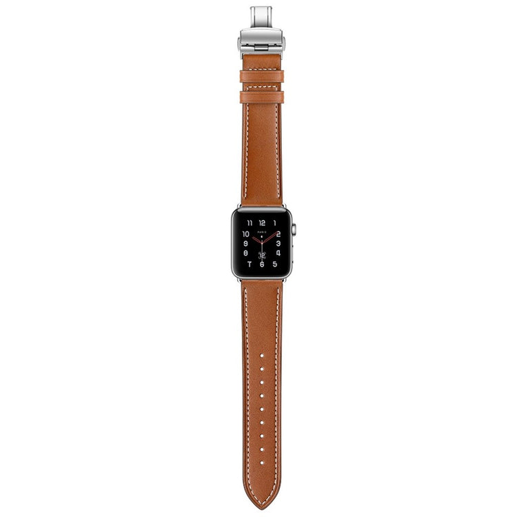  Apple Watch Series 5 40mm / Apple Watch 40mm Ægte læder Rem - Brun#serie_5