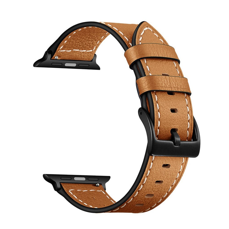  Apple Watch Series 5 40mm / Apple Watch 40mm Ægte læder Rem - Brun#serie_2