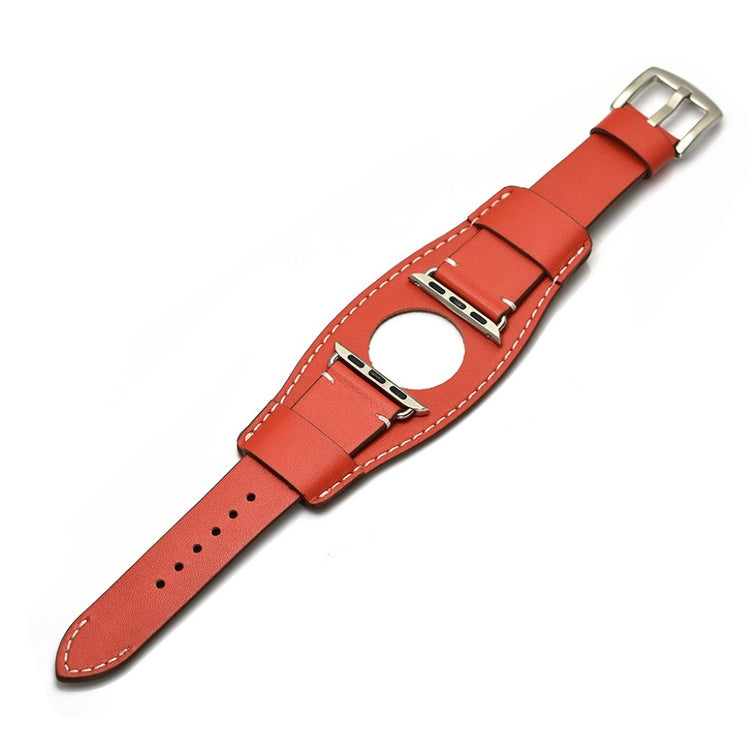  Apple Watch Series 5 40mm / Apple Watch 40mm Ægte læder Rem - Rød#serie_4