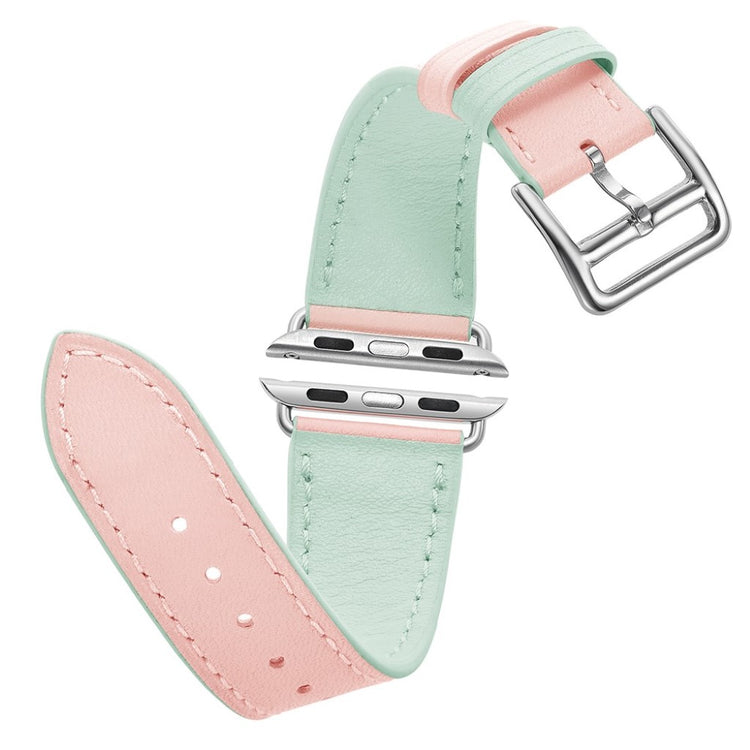  Apple Watch Series 5 40mm / Apple Watch 40mm Ægte læder Rem - Pink#serie_2