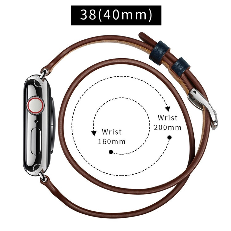  Apple Watch Series 5 40mm / Apple Watch 40mm Ægte læder Rem - Flerfarvet#serie_1
