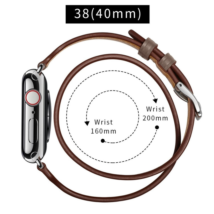  Apple Watch Series 5 40mm / Apple Watch 40mm Ægte læder Rem - Flerfarvet#serie_2