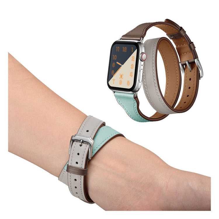  Apple Watch Series 5 40mm / Apple Watch 40mm Ægte læder Rem - Flerfarvet#serie_2