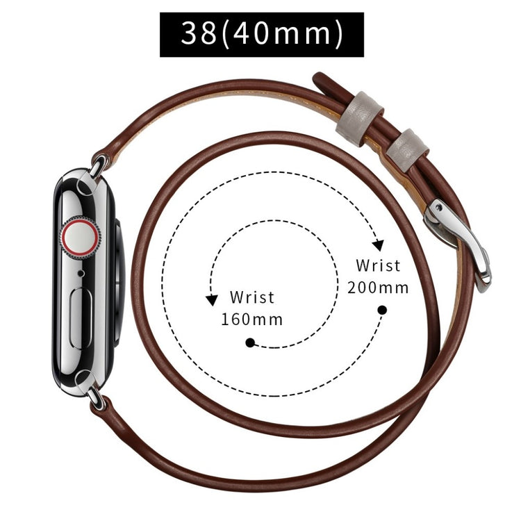  Apple Watch Series 5 40mm / Apple Watch 40mm Ægte læder Rem - Flerfarvet#serie_3