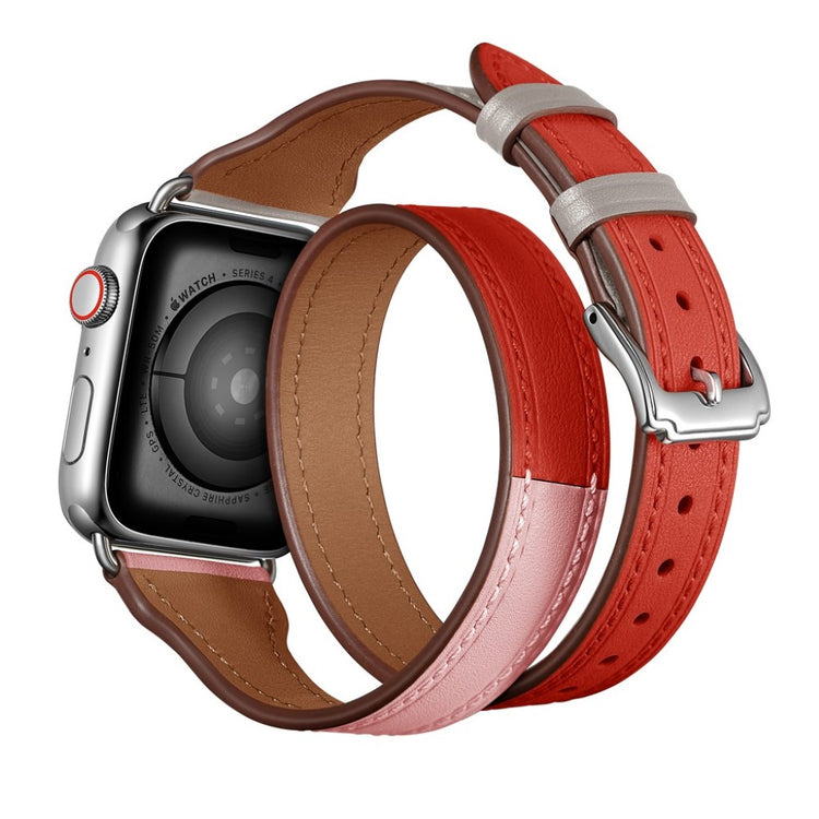  Apple Watch Series 5 40mm / Apple Watch 40mm Ægte læder Rem - Flerfarvet#serie_3