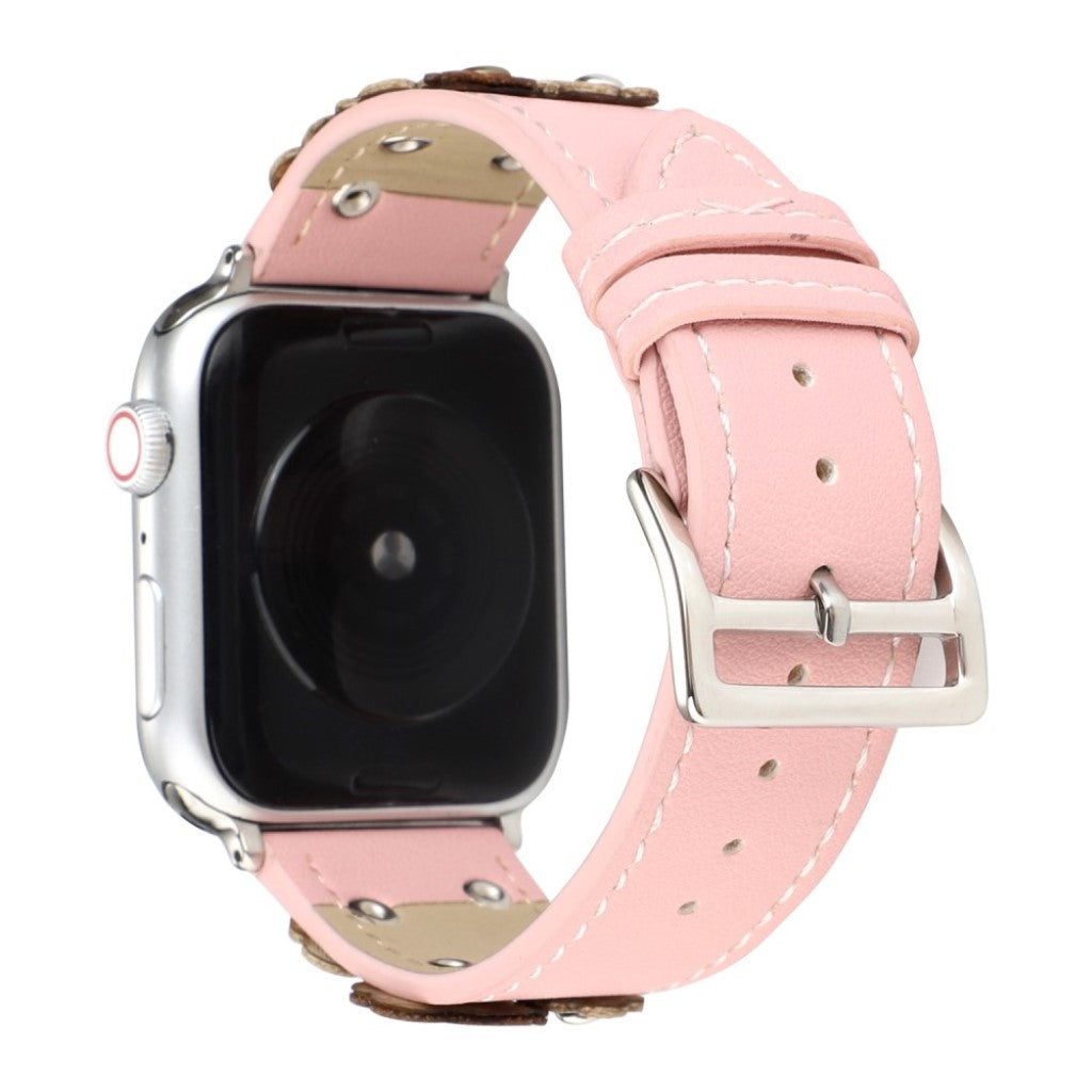  Apple Watch Series 5 40mm / Apple Watch 40mm Ægte læder Rem - Pink#serie_1